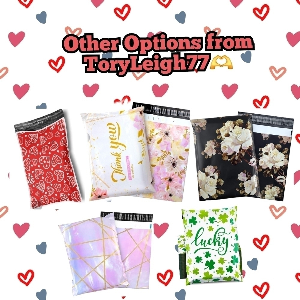 NWT (20 pack) White & Black Floral Poly Mailers - Picture 3 of 3